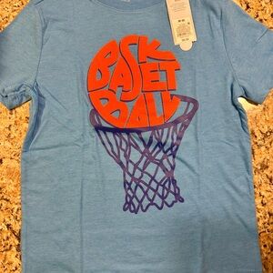Cat & Jack Graphic T-shirt Tee Basketball Blue Boys size Medium 8